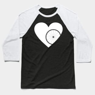 Heart with Road Bike Wheel for Cycling Lovers Baseball T-Shirt